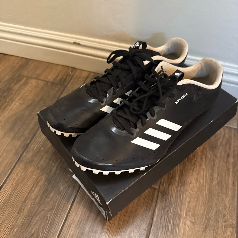 adidas Sprintstar Spikes Core  Black Women’s size 10.5 Running Sprint Shoes